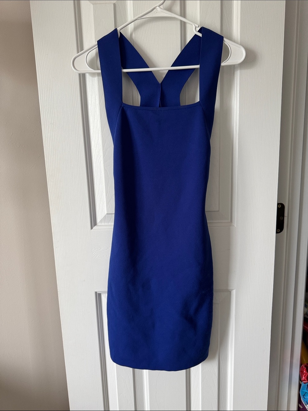 Express Royal Blue Square-Neck Mini Dress